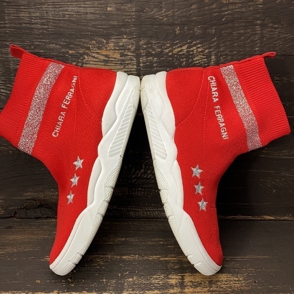 Chiara Ferragni Red Sock Sneakers Size 36 - Picture 4 of 8